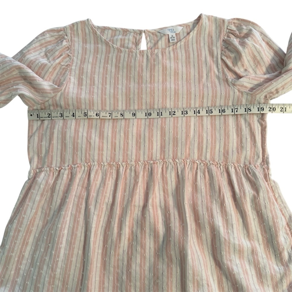 Time and Tru Pink and White Striped Peplum Blouse Size Medium 8/10 - Picture 8 of 10